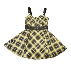 Dolls Kill Widow Club Rave Electric Yellow Party Dress - Size XS, S